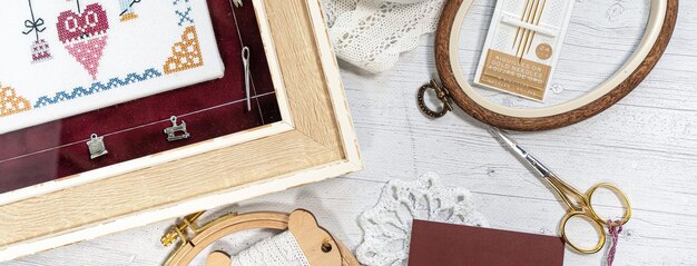 detal haftowanej ramki